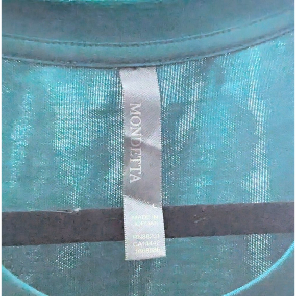 Mondetta Teal Crewneck Sweatshirt Long Sleeve Pullover Size L - Picture 3 of 3